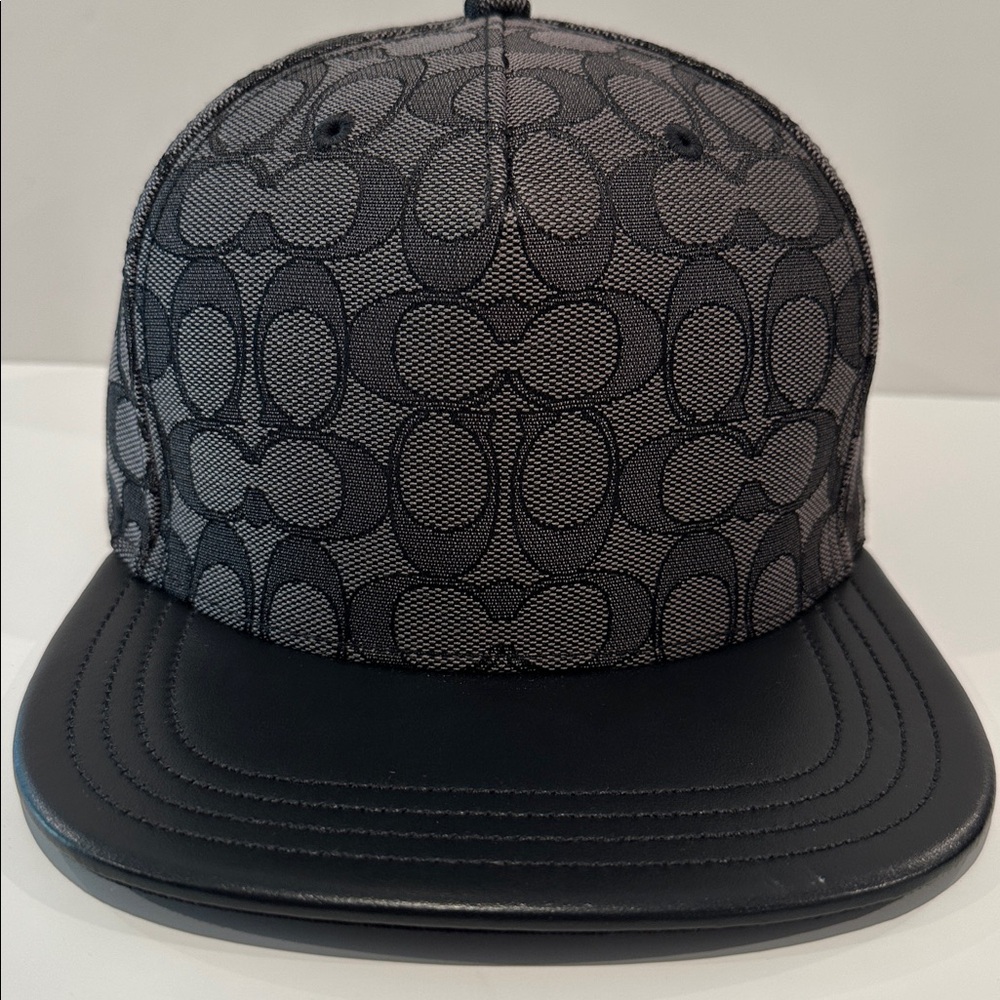 NWT Coach Men’s Monogram Canvas & Leather Cap with Leather adjustable back. - Picture 9 of 9